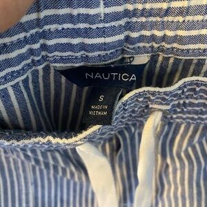 Nautica Blue and White Striped Women's Shorts